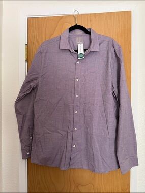 Frame Denim Men's Lavender-Gray Dress Shirt